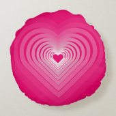 Roze liefde - Harten Rond Kussen (Achterkant)