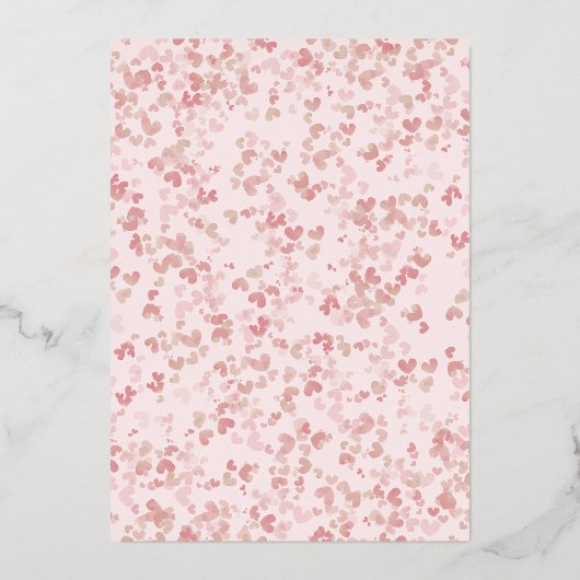 Roze liefde harten Valentijnsdag Echte partij Folie Uitnodiging (Achterkant)