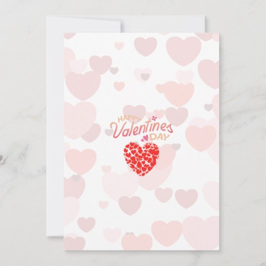 Roze Liefde Harten Valentijnsdag Party Kaart (Achterkant)
