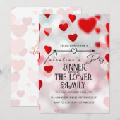 Roze Liefde Harten Valentijnsdag Party Kaart (Voorkant / Achterkant)