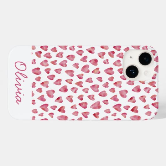 Roze liefde Het patroon van het hart gepersonalise Case-Mate iPhone Case (Achterkant (horizontaal))