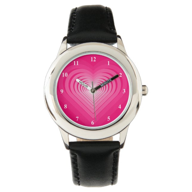Roze liefde horloge (Voorkant)