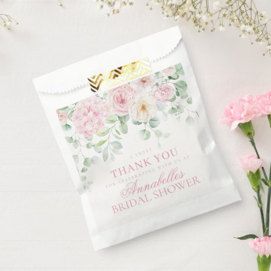 Roze Liefde In Bloei Bloemen Hydrangea Bruids Dess Bedankzakje (Gezegeld)