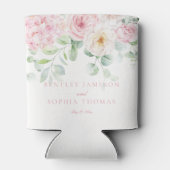 Roze Liefde In Bloei Bloemen Hydrangea Huwelijksgu Blikjeskoeler (Achterkant)