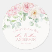 Roze Liefde In Bloei Bloemen Hydrangea Trouwcirkel Ronde Sticker (Voorkant)