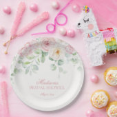 Roze Liefde in Bloei Bloemige Hortensia Bruiloft F Papieren Bordje (Feest)