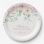 Roze Liefde in Bloei Bloemige Hortensia Bruiloft F Papieren Bordje (Voorkant)