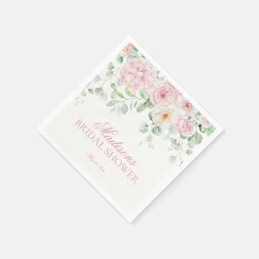 Roze Liefde in Bloei Bloemige Hortensia Bruiloft F Servet (Hoek)