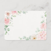 Roze Liefde in Bloom Bloemen Vrijgezellenfeest Reg Informatiekaartje (Achterkant)