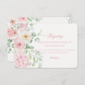 Roze Liefde in Bloom Bloemen Vrijgezellenfeest Reg Informatiekaartje (Voorkant / Achterkant)