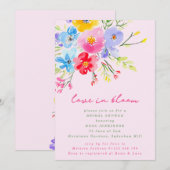 Roze Liefde in Bloom Bold Bloemen Vrijgezellenfees Kaart (Voorkant / Achterkant)