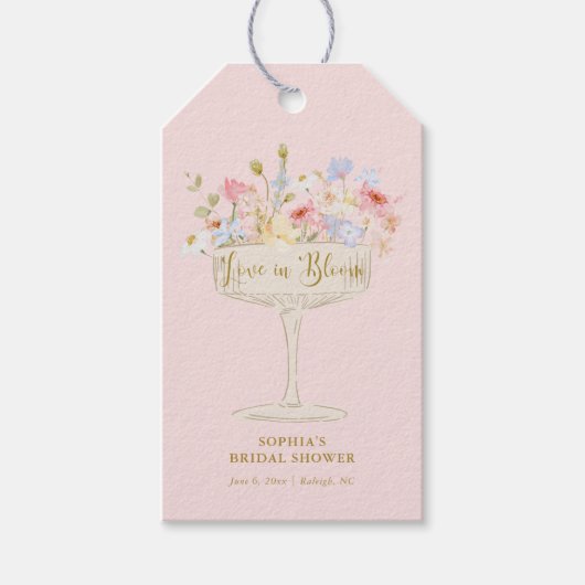 Roze Liefde in Bloom Vrijgezellenfeest Dank U Cadeaulabel (Voorkant)