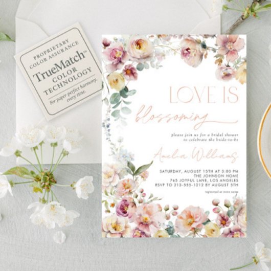 Roze Liefde is Bloeiend Vrijgezellenfeest Kaart