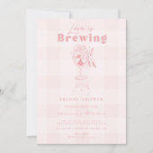 Roze liefde is het brouwen van espresso Vrijgezell Kaart (Voorkant)