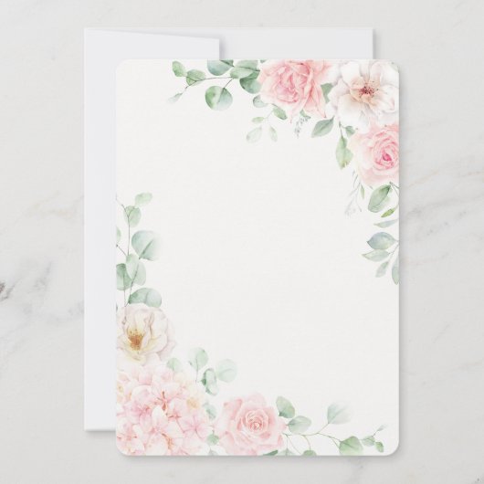 Roze Liefde is in Bloei Bloemige Save the Date Kaa Kaart (Achterkant)