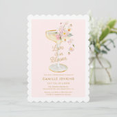 Roze Liefde is in Bloei Bruiloft Feest Kaart (Staand voorkant)