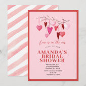 Roze Liefde is in de lucht Valentijns Bruids Showe Kaart (Voorkant / Achterkant)
