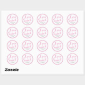 Roze Liefde is Zoet Ronde Sticker (Vel)