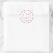 Roze Liefde is Zoet Ronde Sticker (Tas)