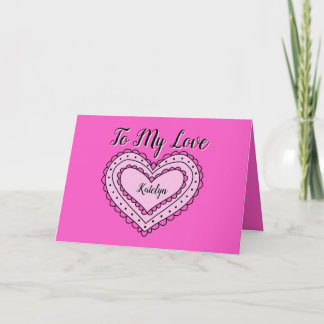 Roze Liefde Kaart voor Valentijnsdag, Verjaardag e