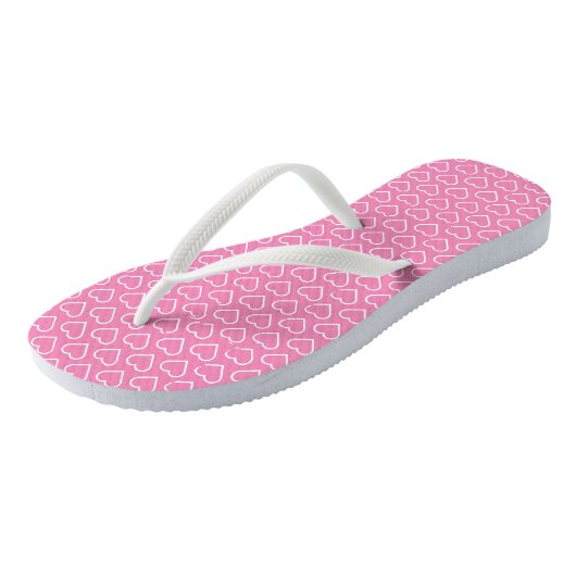 Roze liefde - Kies uw kleuren - hart Teenslippers (Schuin)