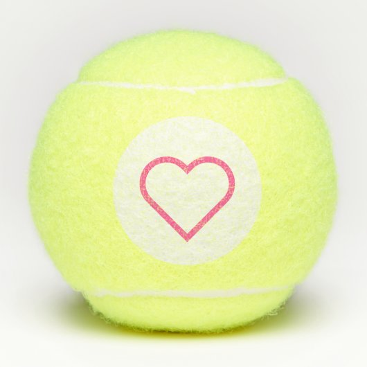 Roze liefde - Kies / voeg uw kleuren toe - hart Tennisballen (Voorkant)