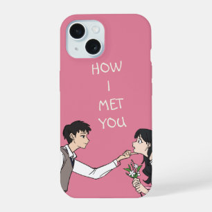 Roze Liefde Koppels Schattig meisje en jongen Hoes iPhone 15 Case