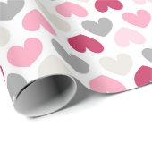 Roze liefde kunst Romantic modern meisje Cadeaupapier (Rol Hoek)