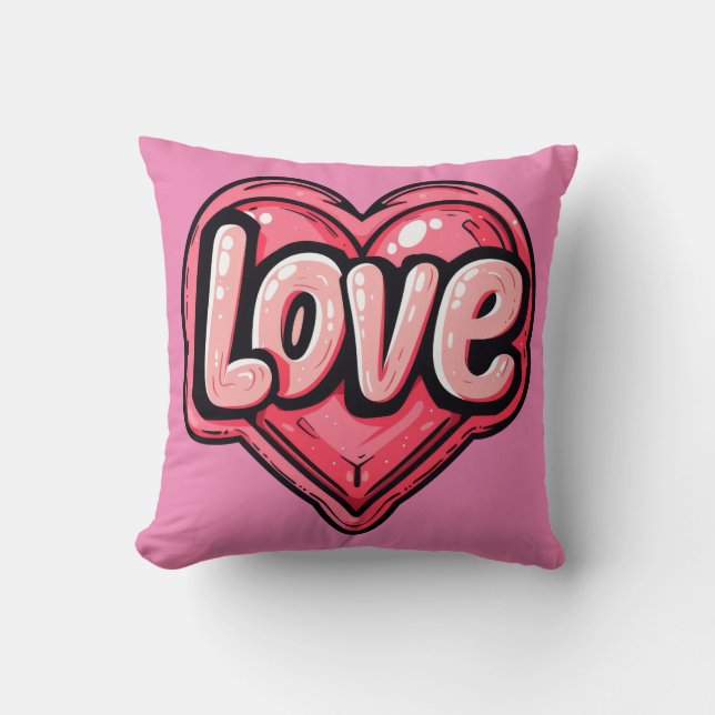 Roze liefde kussen (Voorkant)