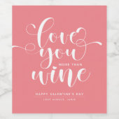 Roze liefde meer dan Valentijnse wijn Etiket (Enkel label)