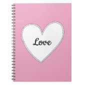 Roze liefde met wit hart notitieboek (Voorkant)