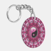 Roze liefde New age YinYang Geometric Sleutelhanger (Voorkant Links)