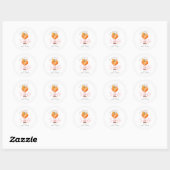 Roze Liefde Op De Eerste Spritz Bruiloft Favor Ronde Sticker (Vel)