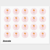Roze Liefde Op Het Eerste Spritz Bruidsfeest Ronde Sticker (Vel)