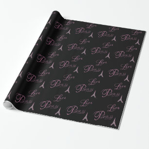 Roze liefde-Parijs-Eiffel-Tower-uniek Cadeaupapier