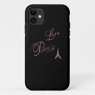 Roze liefde-Parijs-Eiffel-Tower-uniek Case-Mate iPhone Case