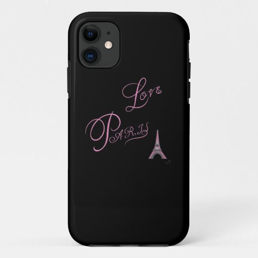 Roze liefde-Parijs-Eiffel-Tower-uniek Case-Mate iPhone Case (Achterkant)