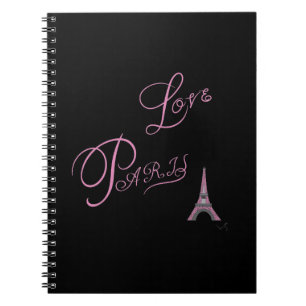 Roze liefde-Parijs-Eiffel-Tower-uniek Notitieboek