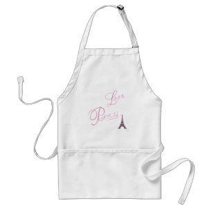Roze liefde-Parijs-Eiffel-Tower-uniek Standaard Schort