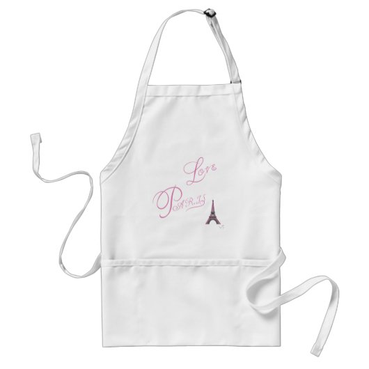 Roze liefde-Parijs-Eiffel-Tower-uniek Standaard Schort (Voorkant)