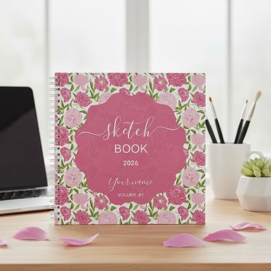 Roze Liefde Pioen Notitieboek