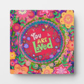  Roze Liefde Quote Floral Inspirerend Fotoplaat (Voorkant)