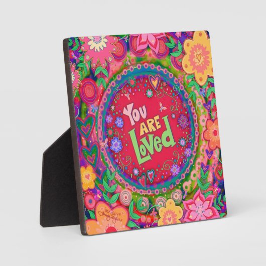  Roze Liefde Quote Floral Inspirerend Fotoplaat (Voorkant)