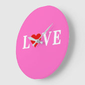 Roze liefde Romantic Elegant Grote Klok (Hoek)