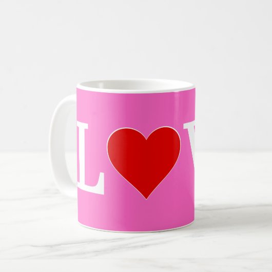 Roze liefde Romantic Elegant Koffiemok (Voorkant links)