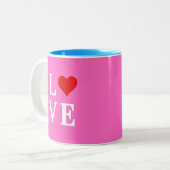 Roze liefde Romantic Elegant Tweekleurige Koffiemok (Voorkant links)