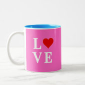 Roze liefde Romantic Elegant Tweekleurige Koffiemok (Links)