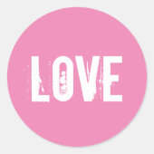 Roze liefde ronde sticker (Voorkant)