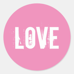 Roze liefde ronde sticker
