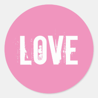 Roze liefde ronde sticker